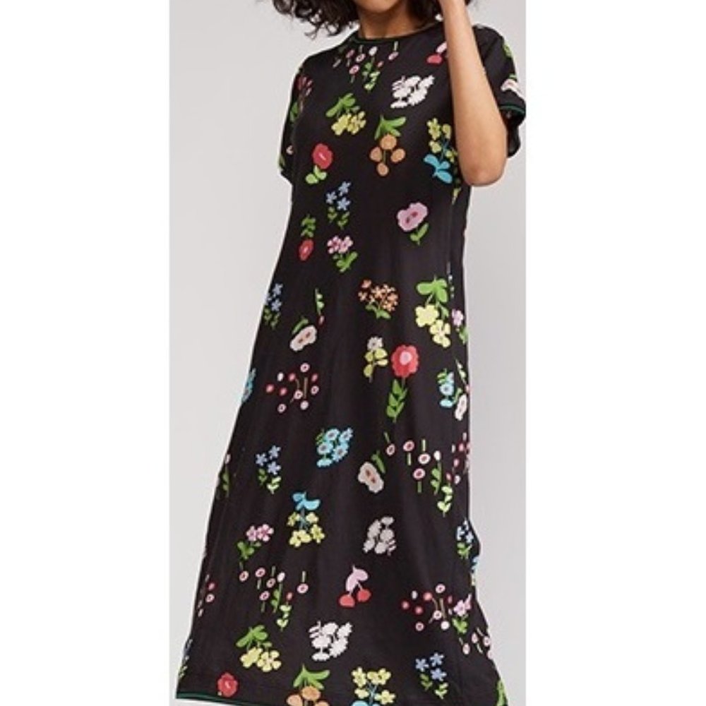 CYNTHIA ROWLEY Raya tee dress black floral